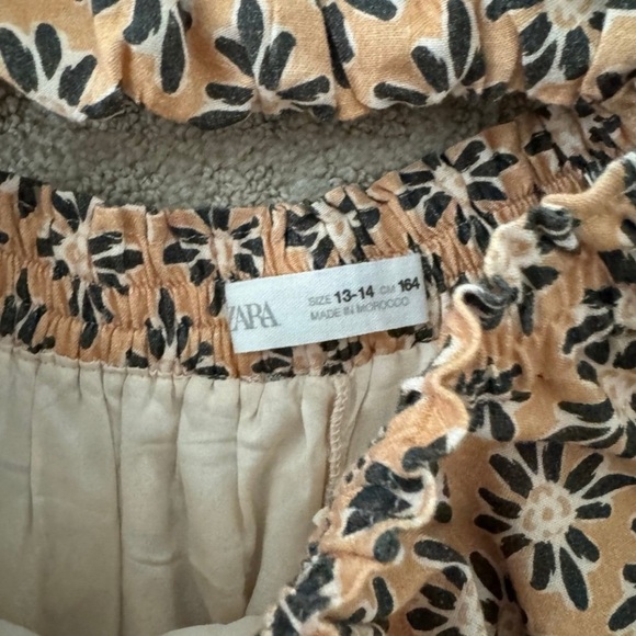 Zara girls 2pc floral boho tank shirt & ruffle skirt outfit set size 13 14 - Picture 2 of 4